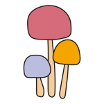 3本のカラフルなきのこ1