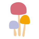 3本のカラフルなきのこ2