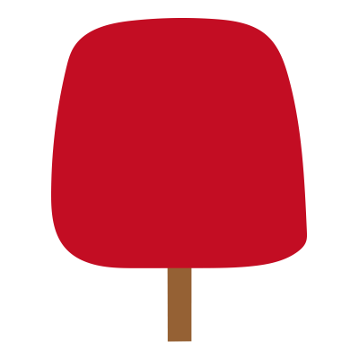 四角い秋の木（赤）2