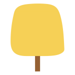 四角い秋の木（黄）2