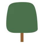 四角い秋の木（緑）2