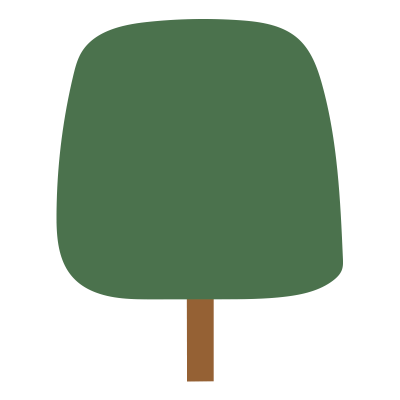 四角い秋の木（緑）2