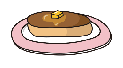 手描きイラスト　ミニ色紙　夏喫茶/ホットケーキ tabemono_hottoke-ki-400x220.png
