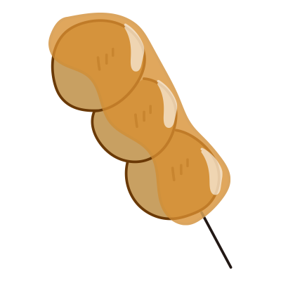 串に刺さったみたらし団子