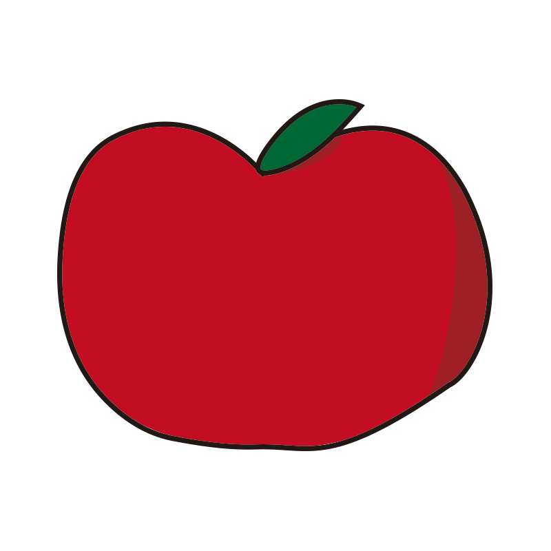 りんご1の無料(フリー)イラスト | かわいい手描きの無料素材「てが
