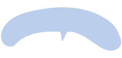 カーブした吹き出し（青）