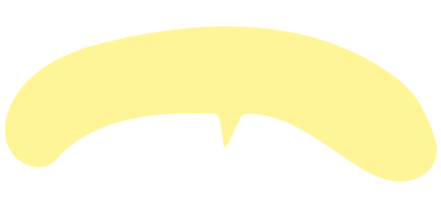 カーブした吹き出し（黄）