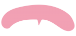 カーブした吹き出し（ピンク）
