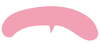 カーブした吹き出し（ピンク）