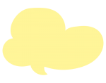 ふわふわした吹き出し（黄）