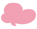ふわふわした吹き出し（ピンク）