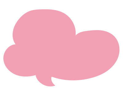 ふわふわした吹き出し（ピンク）