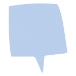 四角い吹き出し（青）