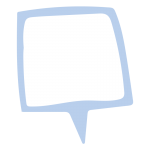 中が白い四角い吹き出し（青）