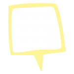 中が白い四角い吹き出し（黄）