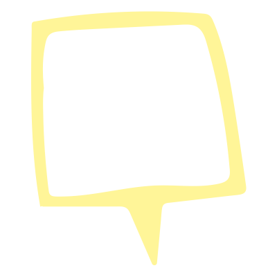 中が白い四角い吹き出し（黄）