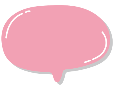 つやっとした影のある吹き出し（ピンク）