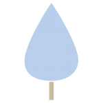 しずく型の木（青）