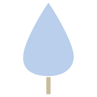 しずく型の木（青）