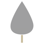 しずく型の木（グレー）