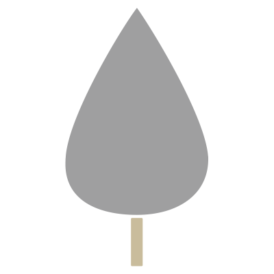 しずく型の木（グレー）