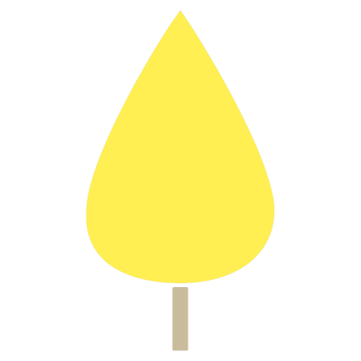 しずく型の木（黄）