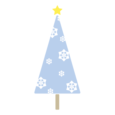 雪の結晶のツリー（青）