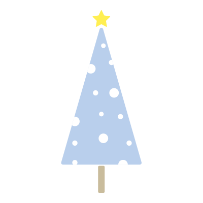 雪のツリー（青）