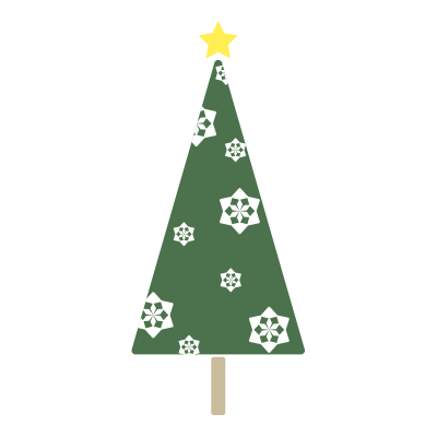 雪の結晶のツリー（緑）
