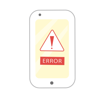 エラーの画面のスマートフォン2