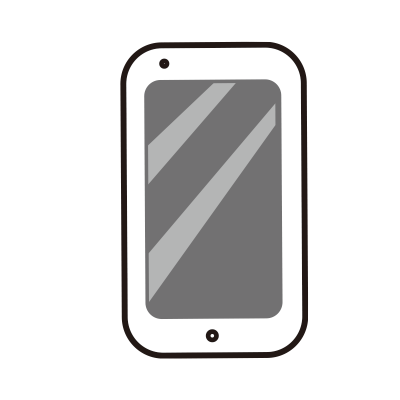 黒い画面のスマートフォン1