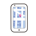 地図の画面のスマートフォン1