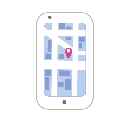 地図の画面のスマートフォン2