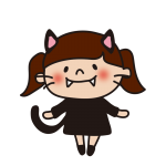 ハロウィンで黒猫の仮装をした子供