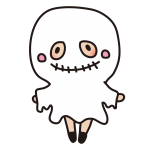 ハロウィンでおばけの仮装をした子供