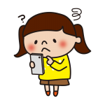 スマートフォンの使い方に悩む子供（女の子）