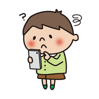 スマートフォンの使い方に悩む子供（男の子）