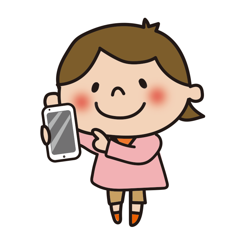 スマートフォンを見せる子供（女の子）