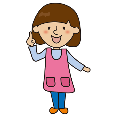 指をさす髪の短い保育士1