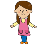 二つ結びの保育士