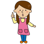 指をさす二つ結びの保育士2