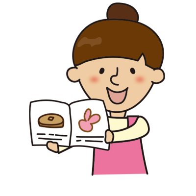 絵本を読むお団子の保育士