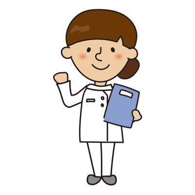 カルテをもって手を握る看護師