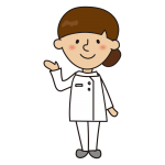 案内する看護師