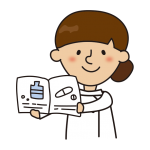 薬の説明をする看護師