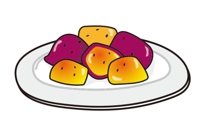 お皿にのった大学芋