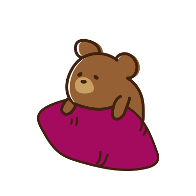 焼き芋に乗るクマ