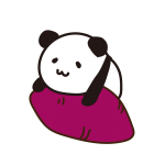 焼き芋に乗るパンダ