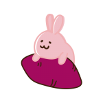 焼き芋に乗るウサギ