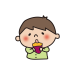 焼き芋を食べる子供（男の子）